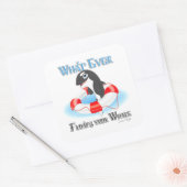 Was auch immer Ihren Wal schwimmt Quadratischer Aufkleber (Umschlag)