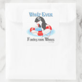 Was auch immer Ihren Wal schwimmt Quadratischer Aufkleber (Tasche)