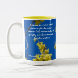 Was auch immer reizende gelbe Blumen ist Zweifarbige Tasse