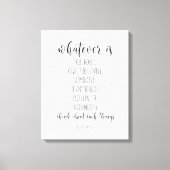 Was auch immer wahr ist, die Philippinen 4:8 Leinwanddruck (Vorderseite)