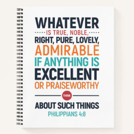 Was auch immer wahr ist, die Philippinen 4:8 Notizblock