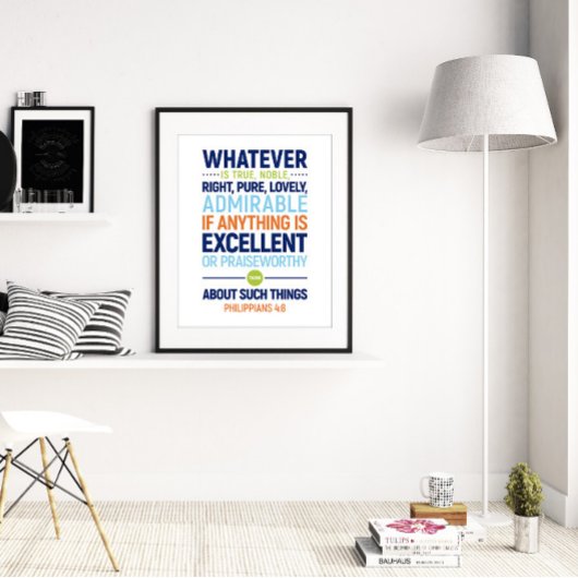 Was auch immer wahr ist, die Philippinen 4:8 Post Poster