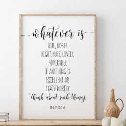 Was auch immer wahr ist, die Philippinen 4:8 Poster