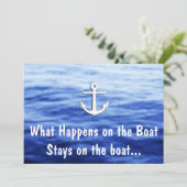 Was auf dem Boot passiert - Sonnenboot Einladung (Stehend Vorderseite)
