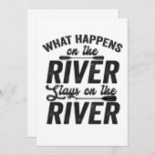 Was auf dem Fluss passiert, Bleibe auf der Kanufah Einladung (Vorne/Hinten)
