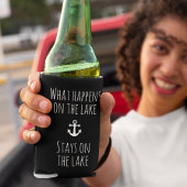 Was auf dem See passiert Bleibe Funny Nautical Dosenkühler