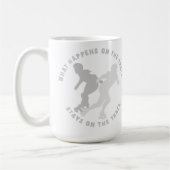 Was auf der Bahn geschieht, bleibe auf der Bahn Kaffeetasse (Links)