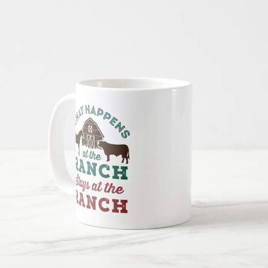 Was auf der Ranch Bleibe Kaffeetasse (Vorderseite Links)