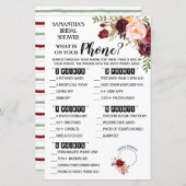 Was auf Ihrem Handy Marsala Brautparty Game (Vorne/Hinten)