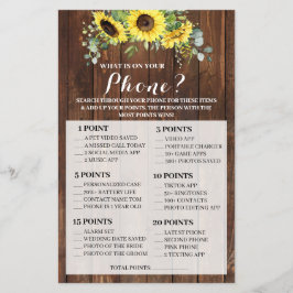 Was auf Ihrem Handy Sonnenblumen Dusche Game Card Flyer