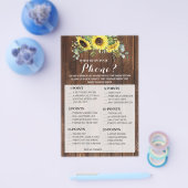 Was auf Ihrem Handy Sonnenblumen Dusche Game Card Flyer (Einzeln)