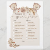 Was auf Ihrem Handy Twins Bear Baby Shower Game (Vorderseite)