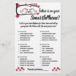 Was auf Ihrem Phone Shower Game Card Love Bird Flyer