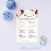 Was auf Ihrem Telefon Marsala Shower Game Card Flyer (Einzeln)