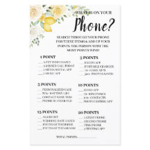 Was auf Ihrer Phone Lemon&Rose Shower Game Card