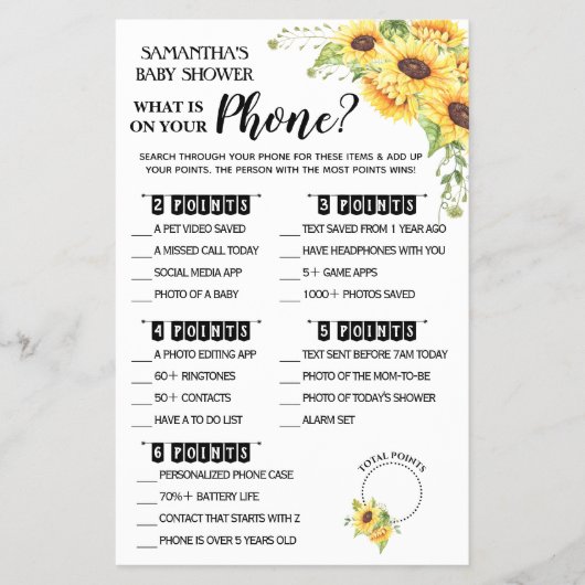 Was auf Ihrer Telefon-Baby-Duschkarte Flyer (Vorne)