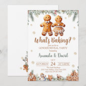 Was backt Gingerbread Geschlechterenthüllung Einladung (Vorne/Hinten)