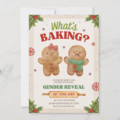 Was backt Weihnachtsgeschlecht Enthüllung Lebkuche Einladung (Vorderseite)