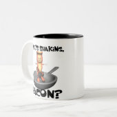 Was Bacon schüttelt Zweifarbige Tasse (Vorderseite Links)