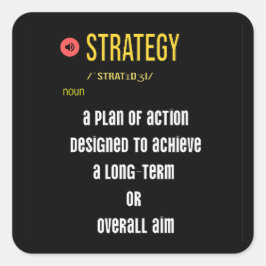 Was bedeutet Strategie? Quadratischer Aufkleber