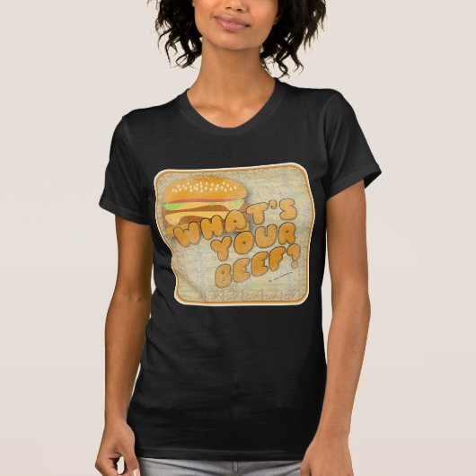 Was Beef Funny Cheeseburger Query Art Slogan T-Shirt (Vorderseite)