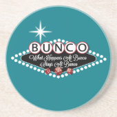 Was bei Bunco geschieht, bleibe an Bunco Spaß Untersetzer (Vorne)