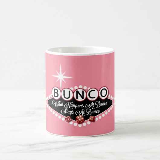 Was bei Bunco passiert, bleibt bei Bunco Kaffeetasse (Mittel)