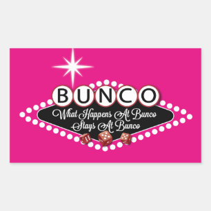 Was bei Bunco passiert, bleibt bei Bunco Spaß Rechteckiger Aufkleber