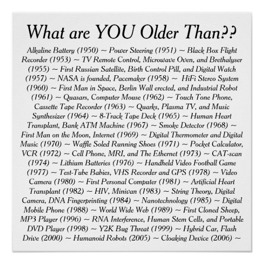 Was bist du älter als poster (Vorderseite)