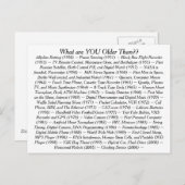 Was bist du älter als postkarte (Vorne/Hinten)