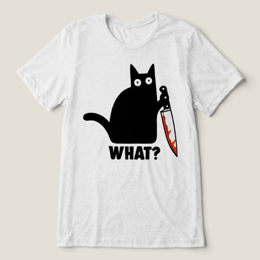 Was Black Cat Knife Meme Tri-Blend Shirt (Design Vorderseite)