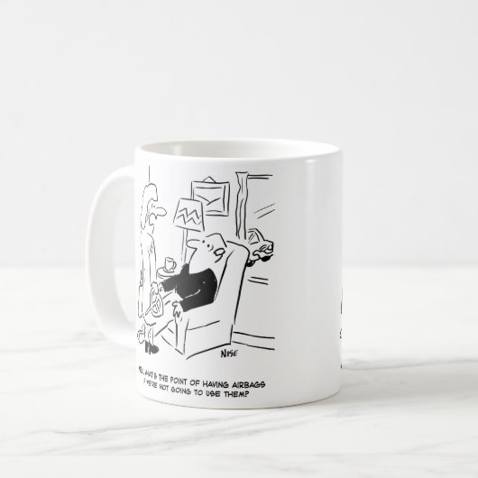 Was bringt Airbags zur Ehefrau fragend? Kaffeetasse (Vorderseite Links)