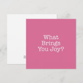 Was bringt Sie zur Joy Note Card Mitteilungskarte (Vorne/Hinten)