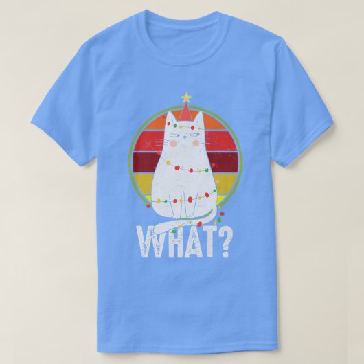 Was Chat Xmas Lichter Funny Weihnachten T-Shirt (Design vorne)