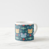 Was Cool ist, Kitty Cat in Blau und Gelb Espressotasse (Vorderseite Rechts)