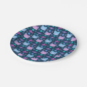 Was Cool ist, Kitty Cat in Lila und blau Pappteller (Schrägansicht)