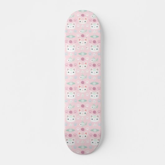 Was Cool ist, Kitty Cat in Pink und Minze Skateboard (Vorne)