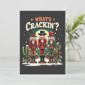Was Cracking Nutcracker Cactus Christmas Funny ist Dankeskarte (Stehend Vorderseite)