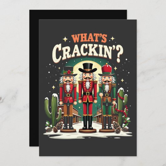 Was Cracking Nutcracker Cactus Christmas Funny ist Dankeskarte (Vorne/Hinten)