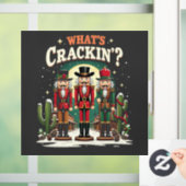 Was Cracking Nutcracker Cactus Christmas Funny ist Fensteraufkleber (Zuhause)