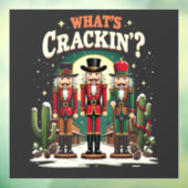 Was Cracking Nutcracker Cactus Christmas Funny ist Fensteraufkleber (Blatt 3)