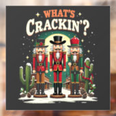 Was Cracking Nutcracker Cactus Christmas Funny ist Fensteraufkleber (Blatt 2)
