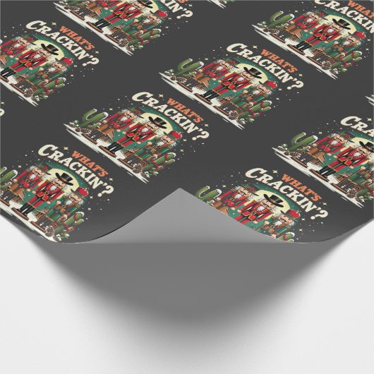 Was Cracking Nutcracker Cactus Christmas Funny ist Geschenkpapier (Ecke)