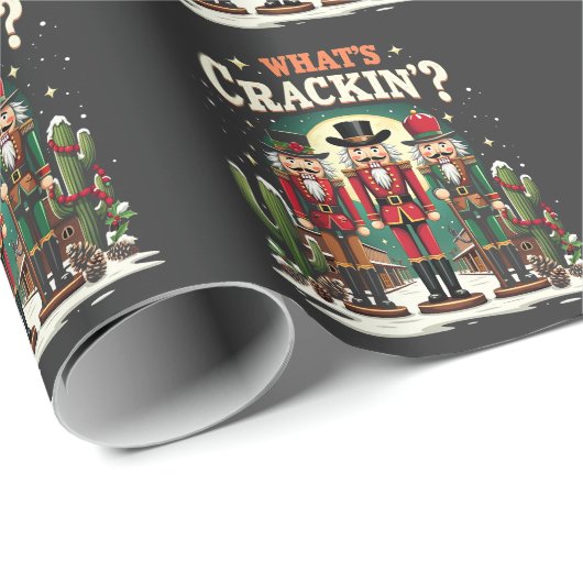 Was Cracking Nutcracker Cactus Christmas Funny ist Geschenkpapier (Rolleneckpunkt)