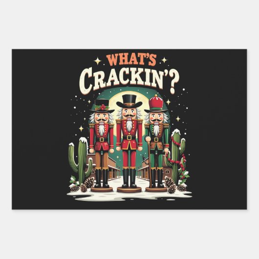 Was Cracking Nutcracker Cactus Christmas Funny ist Geschenkpapier Set (Vorderseite 3)