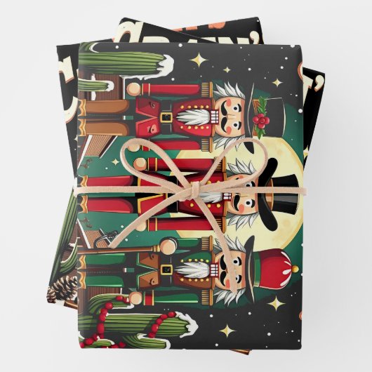 Was Cracking Nutcracker Cactus Christmas Funny ist Geschenkpapier Set (Beispiel)