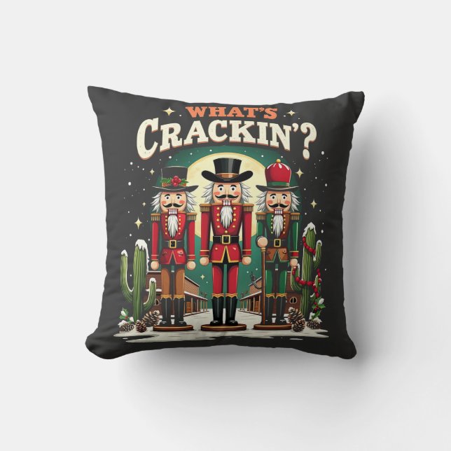 Was Cracking Nutcracker Cactus Christmas Funny ist Kissen (Vorderseite)