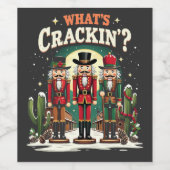 Was Cracking Nutcracker Cactus Christmas Funny ist Weinetikett (Einzelnes Label)