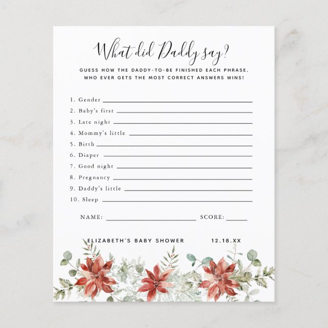 Was Daddy gesagt hat | Baby Showspiel (Vorderseite)