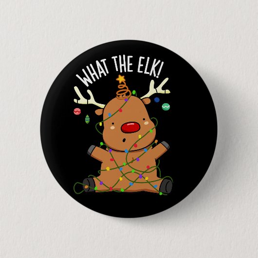 Was das Elch-Funny-Tier für dunkle BG Button (Vorderseite)